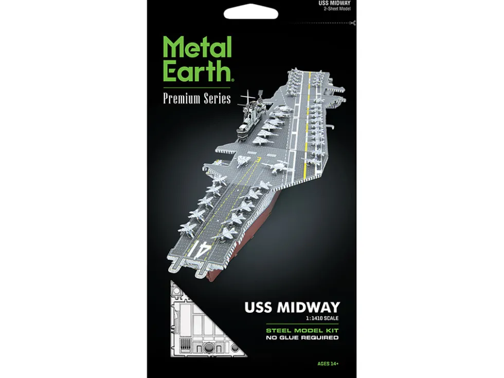Model Kit USS Midway (CV-41) Aircraft Carrier (Challenging Difficulty) Steel Model by Metal Earth