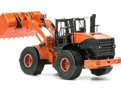 Model Kit Wheel Loader Orange and Black (Challenging Difficulty) Steel Model by Metal Earth