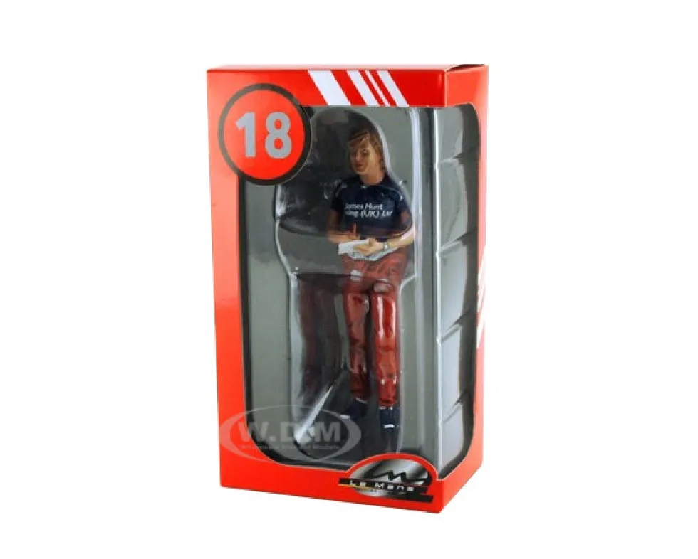 1977 Monaco GP James Hunt Standing Signing Autographs Figurine for 1/18 Le Mans Miniatures FLM180224
