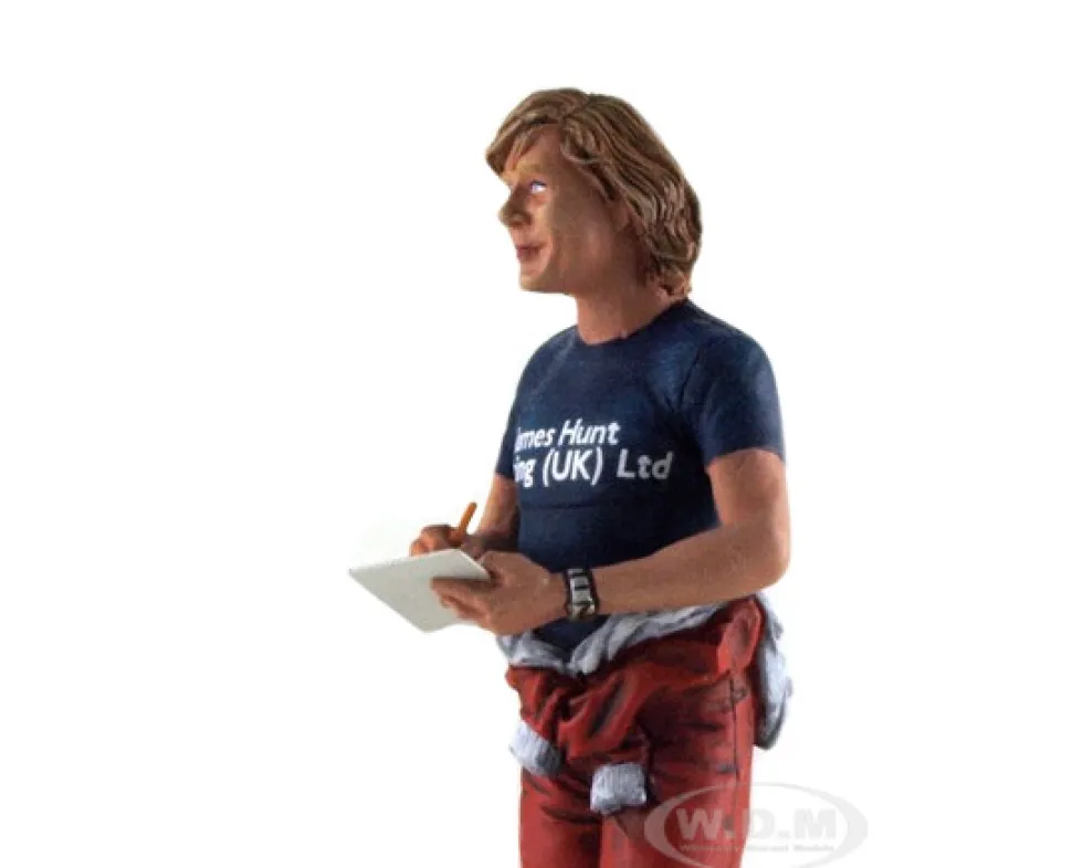 1977 Monaco GP James Hunt Standing Signing Autographs Figurine for 1/18 Le Mans Miniatures FLM180224