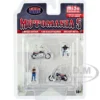 Motomania 5 4 piece Diecast Set 2 Figures and 2 Motorcycles Limited Edition to 4800 pieces Worldwide for 1/64 Scale Models American Diorama AD-76512MJ