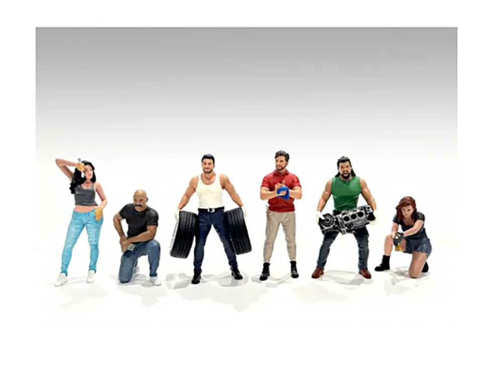 Muscle Mechanics 6 piece Figure Set for 1/24 Scale Models by American Diorama
