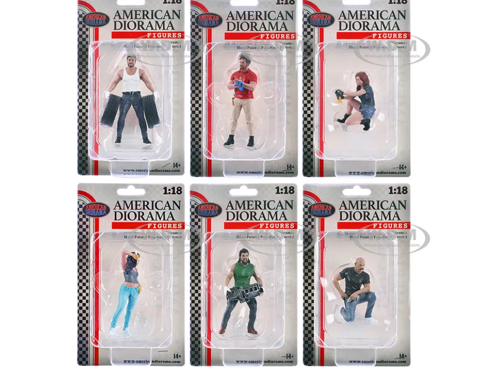 Muscle Mechanics 6 piece Figure Set for 1/18 Scale Models by American Diorama
