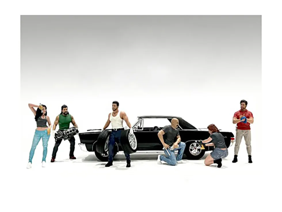 Muscle Mechanics 6 piece Figure Set for 1/18 Scale Models by American Diorama