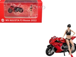 2022 MV Agusta F3 Rosso Motorcycle Red with Figure 1/64 Diecast Model by CM Model