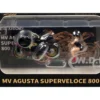 MV Agusta Superveloce 800 Motorcycle Black and Gold with Figure 1/64 Diecast Model by CM Model