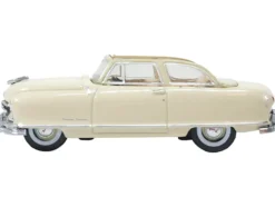 1950 Nash Rambler Custom Landau Convertible (Open) Champagne Ivory 1/87 (HO) Scale Diecast Model Car by Oxford Diecast