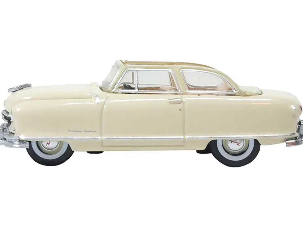 1950 Nash Rambler Custom Landau Convertible (Open) Champagne Ivory 1/87 (HO) Scale Diecast Model Car by Oxford Diecast