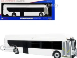New Flyer Xcelsior Transit Bus Bank White "The Bus & Motorcoach Collection" Limited Edition to 504 Pieces Worldwide 1/43 Model by Iconic Replicas