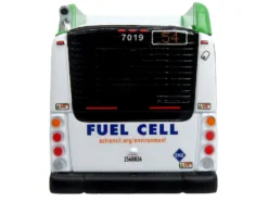 New Flyer Xcelsior XHE40 Transit Bus "AC Transit - Zero Emission" White and Green with Graphics "The Bus & Motorcoach Collection" Limited Edition 1/87 (HO) Diecast Model by Iconic Replicas