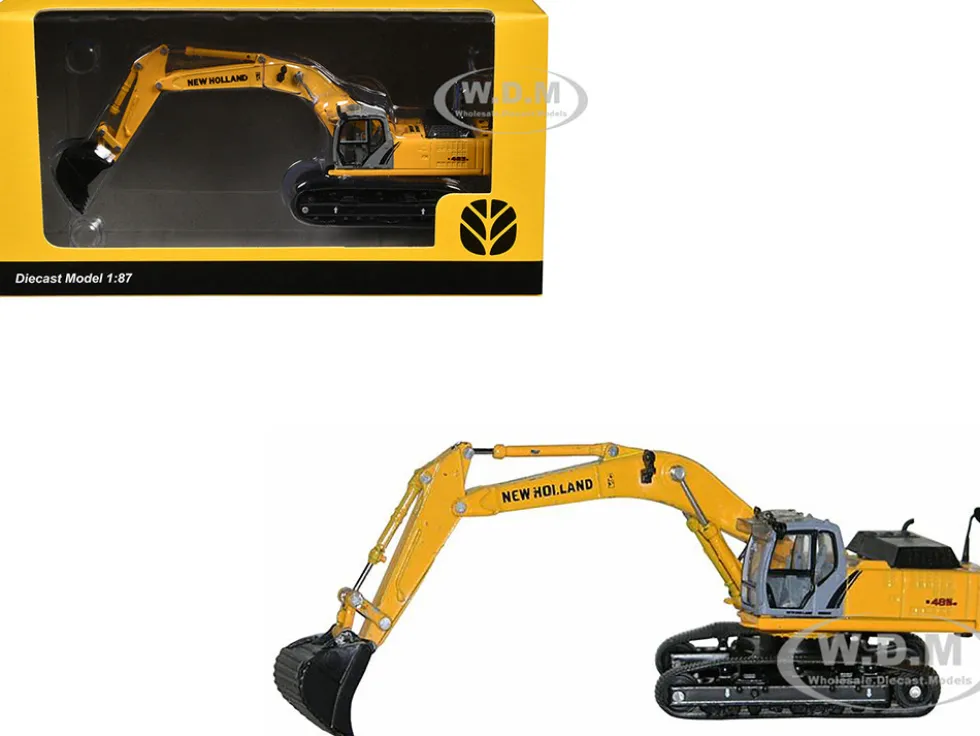 New Holland E 485 B Tracked Excavator Yellow 1/87 (HO) Diecast Model by Promotex