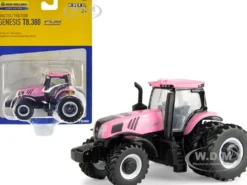New Holland Genesis T8.380 Tractor Dual Wheels Pink 1/64 Diecast Model ERTL TOMY 13997