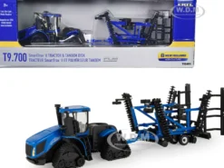 New Holland T9.700 SmartTrax II Tractor Blue Tandem Disk Set 2 pieces 1/64 Diecast Models ERTL TOMY 13995