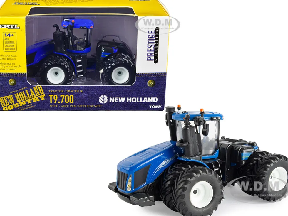 New Holland T9.700 Tractor Dual Wheels Blue AVEC PLM Intelligence 1/64 Diecast Model ERTL TOMY 13960