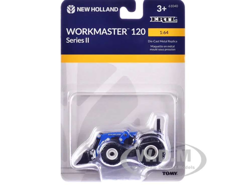 New Holland Workmaster 120 Series II Tractor Blue 1/64 Diecast Model by ERTL TOMY
