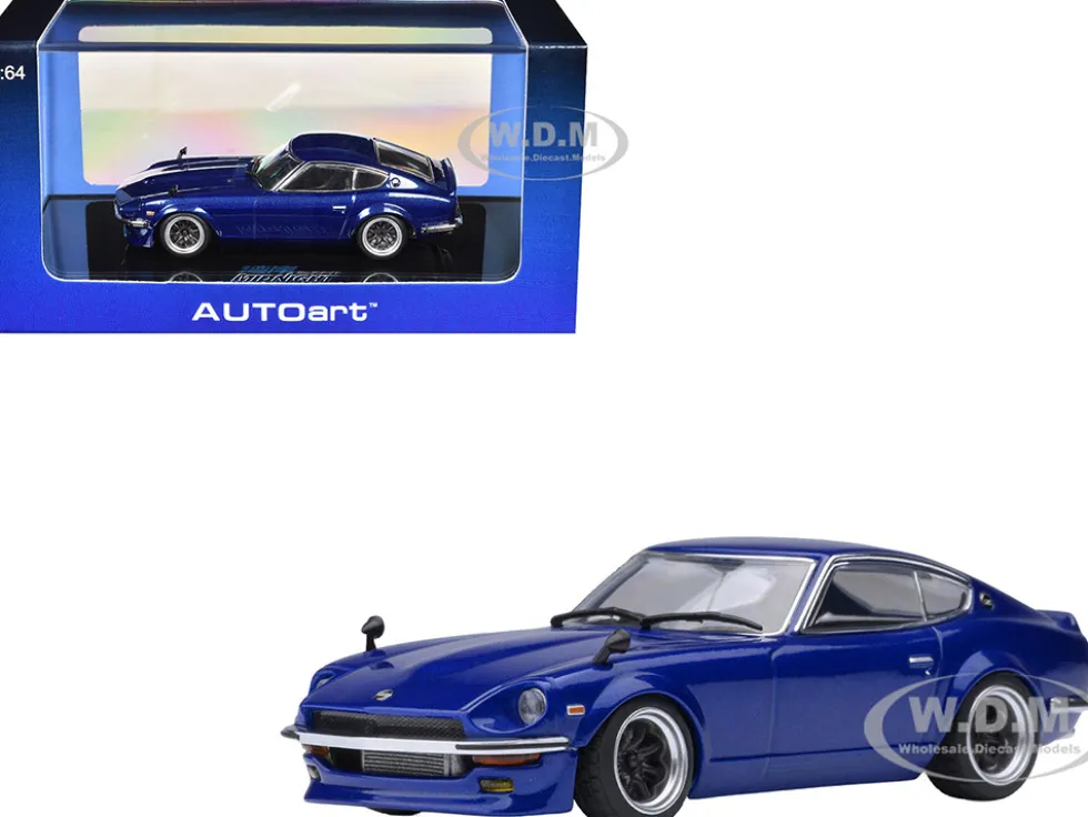 Nissan Fairlady Z RHD (Right Hand Drive) "Akuma No Z" Blue Metallic "Wangan Midnight - Comic #1 Version" Manga 1/64 Model Car by Autoart