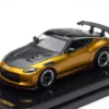 Nissan Fairlady Z Top Secret (RZ34) RHD (Right Hand Drive) Gold Metallic with Carbon Hood and Black Top 1/64 Diecast Model Car by Inno Models