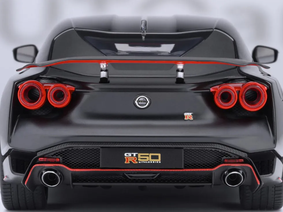 Nissan GT-R50 By ItalDesign Black and Matt Black 1/18 Model Car by Autoart
