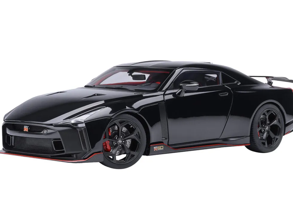 Nissan GT-R50 By ItalDesign Black and Matt Black 1/18 Model Car by Autoart