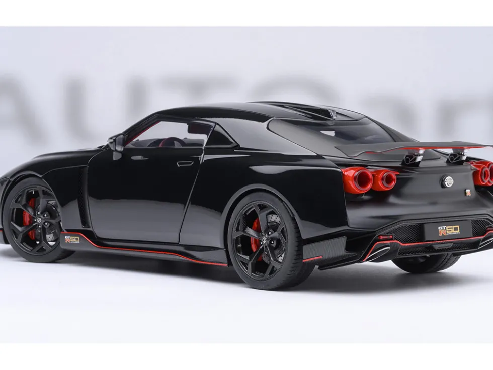 Nissan GT-R50 By ItalDesign Black and Matt Black 1/18 Model Car by Autoart