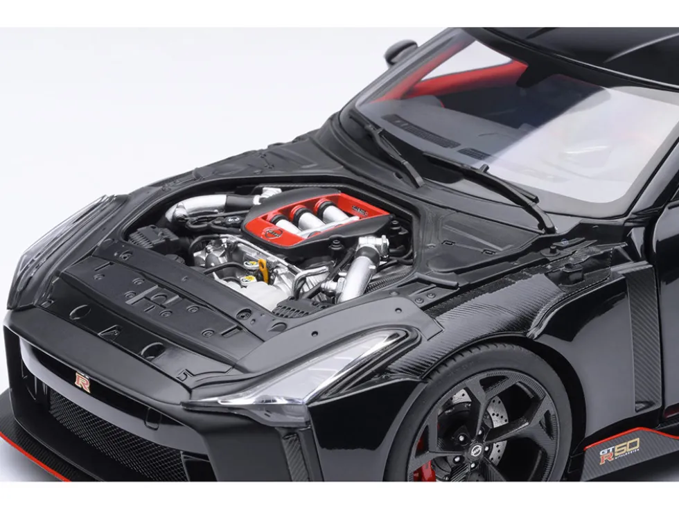 Nissan GT-R50 By ItalDesign Black and Matt Black 1/18 Model Car by Autoart