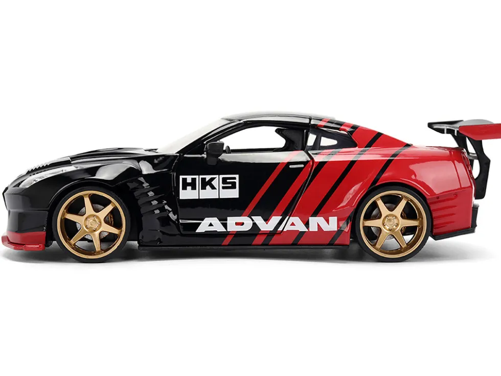 2009 Nissan GT-R (R35) Ben Sopra "Advan" Black and Red "JDM Tuners" Series 1/24 Diecast Model Car by Jada
