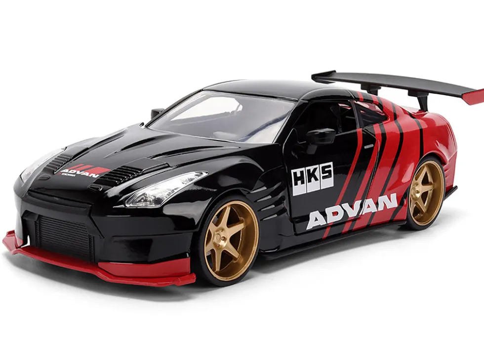 2009 Nissan GT-R (R35) Ben Sopra "Advan" Black and Red "JDM Tuners" Series 1/24 Diecast Model Car by Jada
