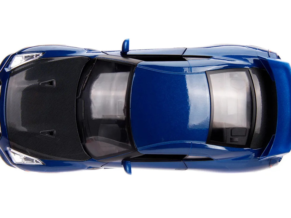 2009 Nissan GT-R R35 Blue Metallic Carbon Lights Brian Figurine Fast & Furious Movie 1/18 Diecast Model Car Jada 31142