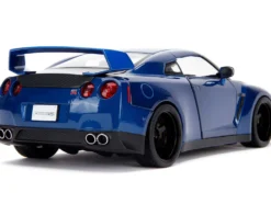 2009 Nissan GT-R R35 Blue Metallic Carbon Lights Brian Figurine Fast & Furious Movie 1/18 Diecast Model Car Jada 31142