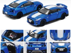 Nissan GT-R RHD Right Hand Drive Bayside Blue White Stripe 50th Anniversary Edition Limited Edition 1200 pieces 1/64 Diecast Model Car Era Car NS20GTRSP24B