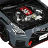 2022 Nissan GT-R (R35) Nismo Special Edition RHD (Right Hand Drive) Nismo Stealth Gray with Carbon Hood and Top 1/18 Model Car by Autoart