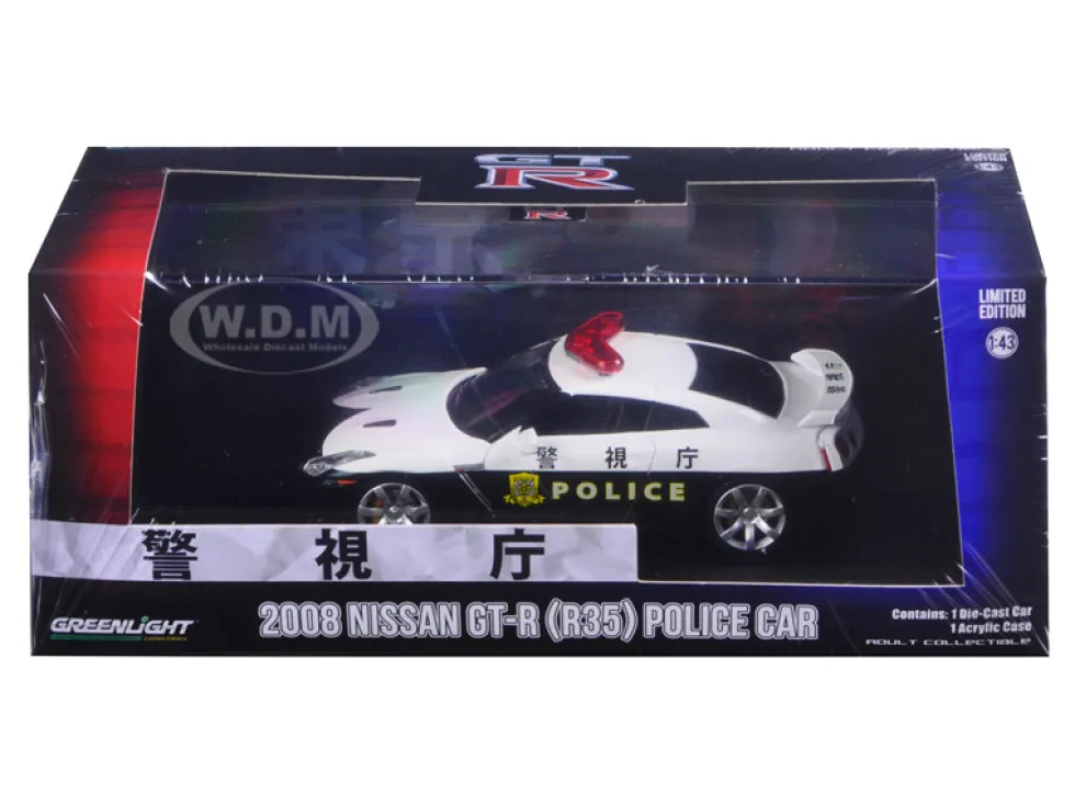 2015 Nissan GT-R (R35) Police Car 1/43 Diecast Model Car Greenlight 51068