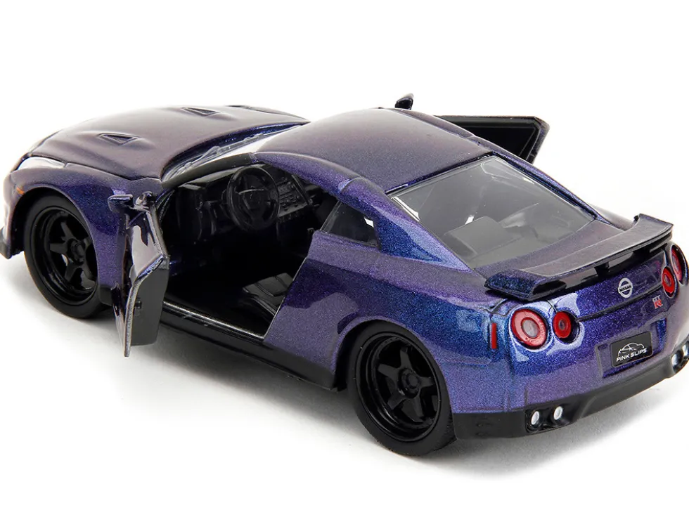 2009 Nissan GT R R35 Purple Metallic Pink Slips Series 1/32 Diecast Model Car Jada 34856