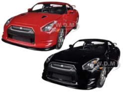 2009 Nissan GT-R R35 Red & Black 2 Cars Set 1/24 Diecast Car Model Jada 96811