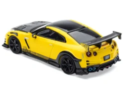 Nissan GT-R (R35) RHD (Right Hand Drive) Yellow with Carbon Hood and Black Top "The Model Car Show Singapore 2025 Event Edition" 1/64 Diecast Model Car by Inno Models