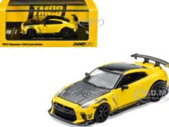 Nissan GT-R (R35) RHD (Right Hand Drive) Yellow with Carbon Hood and Black Top