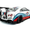 2024 Nissan GT-R (R35) RHD (Right Hand Drive) with Liberty Walk 2.0 Body Kit "Martini Racing" White with Stripes 1/18 Diecast Model Car by Solido