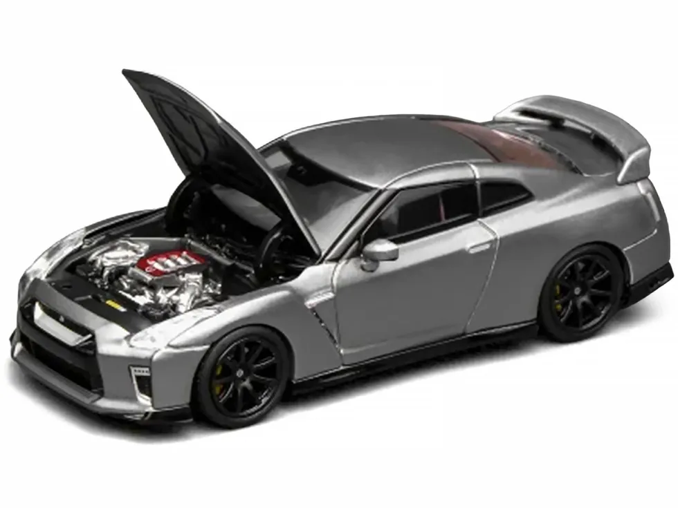 2020 Nissan GT-R (R35) Track Edition Engineered by NISMO RHD (Right Hand Drive) Dark Metal Gray Metallic "Senior 64" Series 1/64 Diecast Model Car by MotorHelix