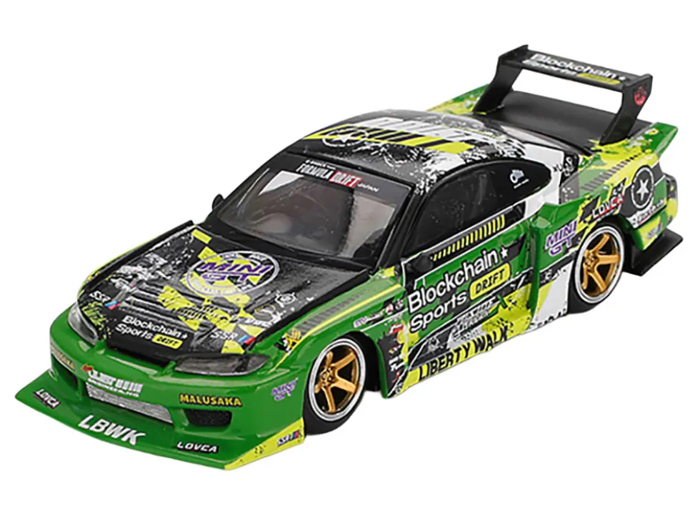 Nissan "LB-Super Silhouette" S15 SILVIA RHD (Right Hand Drive) #555 "V2" Yukio Fausto "Formula Drift Japan" (2024) Limited Edition 1/64 Diecast Model Car by Mini GT