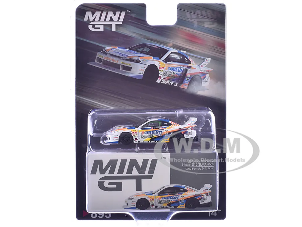Nissan "LB-Super Silhouette" S15 SILVIA RHD (Right Hand Drive) #555 Yukio Fausto "Formula Drift Japan" (2023) Limited Edition 1/64 Diecast Model Car by Mini GT