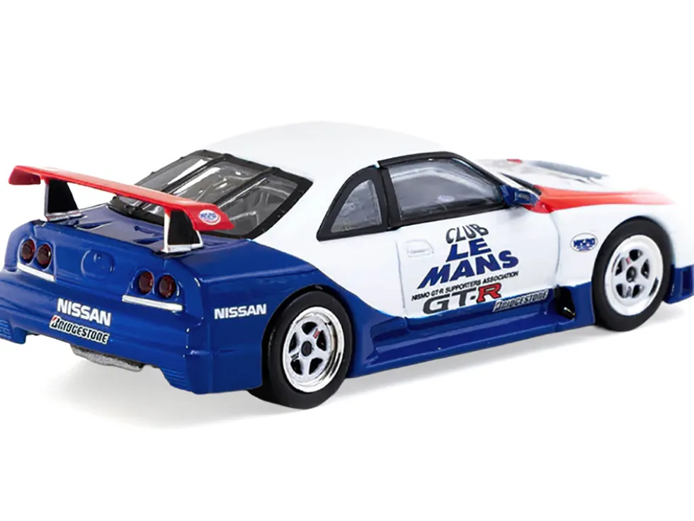 Nissan Nismo GT-R LM RHD (Right Hand Drive) "1995 Launch Version" White with Red and Blue Accents "Hobby64" Series 1/64 Diecast Model Car by Tarmac Works