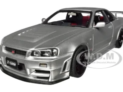 Nissan Nismo R34 GT R Z TUNE RHD Right Hand Drive Silver Metallic 1/18 Model Car Autoart AA77461