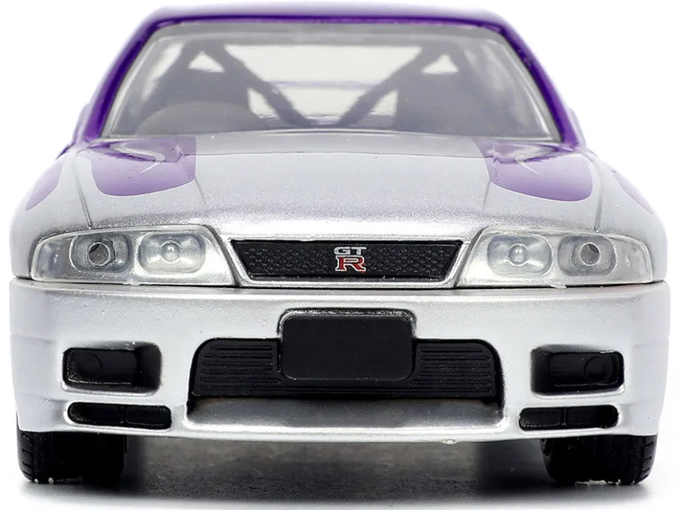 1995 Nissan Skyline GT R BCNR33 Purple and Silver Metallic Fast & Furious Series 1/32 Diecast Model Car Jada