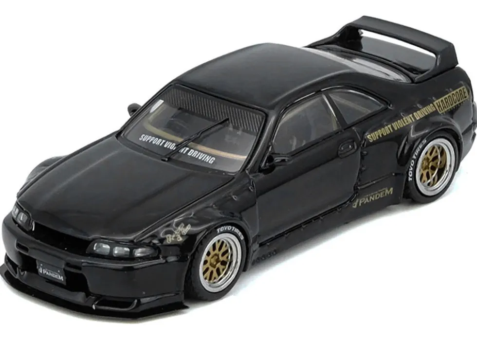 Nissan Skyline GT-R (BCNR33) RHD (Right Hand Drive) "Pandem - Rocket Bunny" Black 1/64 Diecast Model Car by Inno Models