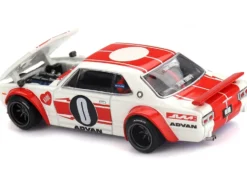 Nissan Skyline 2000GT-R (KPGC10) "Kaido Works V2" RHD (Right Hand Drive) White with Red Stripes (Designed by Jun Imai) "Kaido House" Special 1/64 Diecast Model Car by Mini GT