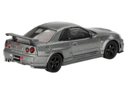 Nissan Skyline GT-R (NISMO BNR34 CRS Version) RHD (Right Hand Drive) Dark Metal Gray Metallic Limited Edition 1/64 Diecast Model Car by Mini GT