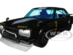 1971 Nissan Skyline GT R RHD Right Hand Drive Black with Silver Stripe and Mikey Diecast Figure Tokyo Revengers 2021 TV Series "Anime Hollywood Rides Series 1/24 Diecast Model Car Jada 34698