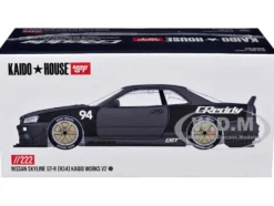 Nissan Skyline GT-R (R34) RHD (Right Hand Drive) #94 "Kaido Works GReddy V2" Carbon Fiber and Dark Gray Metallic (Designed by Jun Imai) "Kaido House" Special 1/64 Diecast Model Car by Mini GT