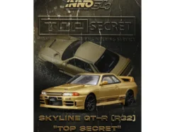 Nissan Skyline "Top Secret" BNR32 GT-R (650R) RHD (Right Hand Drive) Gold Metallic 1/64 Diecast Model Car by Inno Models