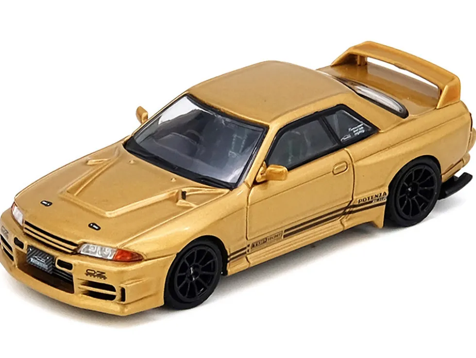 Nissan Skyline "Top Secret" BNR32 GT-R (650R) RHD (Right Hand Drive) Gold Metallic 1/64 Diecast Model Car by Inno Models